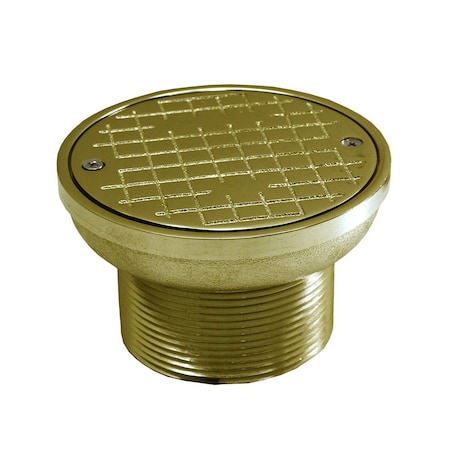 Jones Stephens 3in. Metal Cleanout Spud with 5in. Polished Brass Round Cover C37801